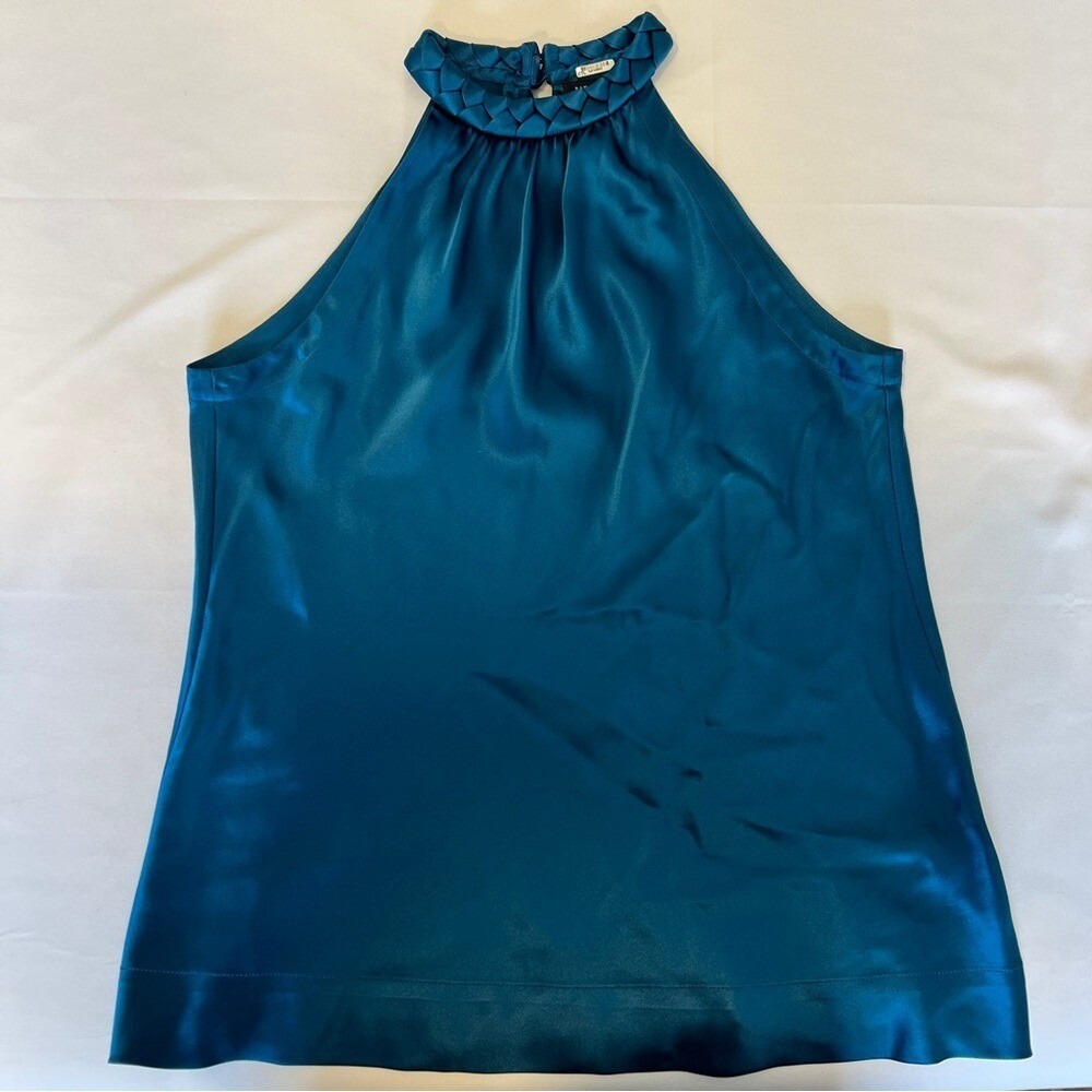 Banana Republic Blue Silk Sleeveless Halter Top